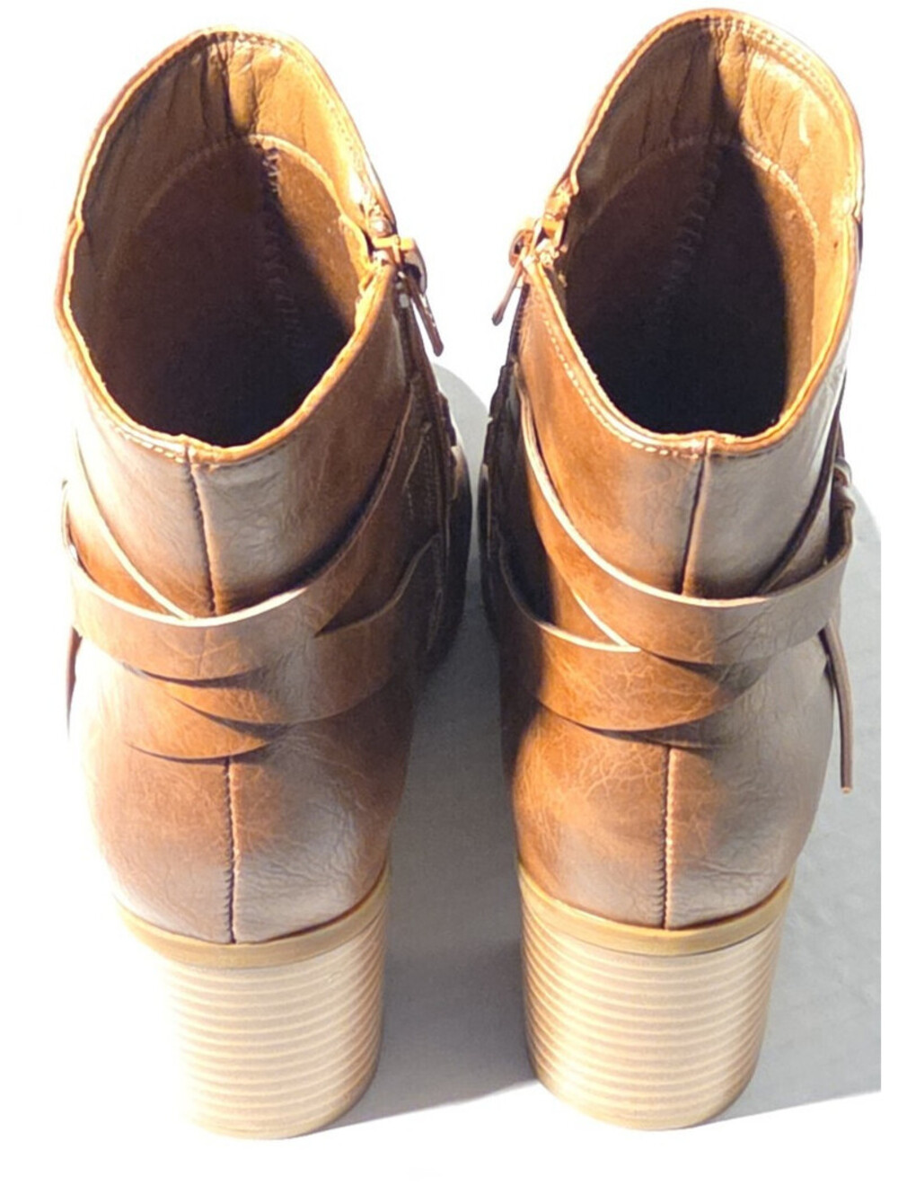 Frye and Co Indiana Ankle Boots Womens 9M Brown Side Zip Low Heel Booties - Picture 8 of 15